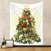 Lofaris Bow Tie Christmas Tree Balls Glitter Wall Tapestry